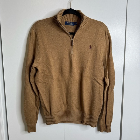 Polo Ralph Lauren Other - Polo by Ralph Lauren Men's Tan quarter zip sweater - 100% cotton - Medium
